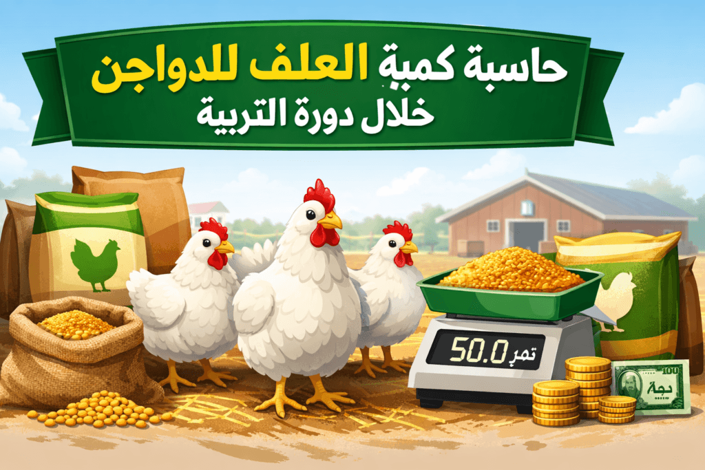 حساب استهلاك العلف للفراخ البيضاء